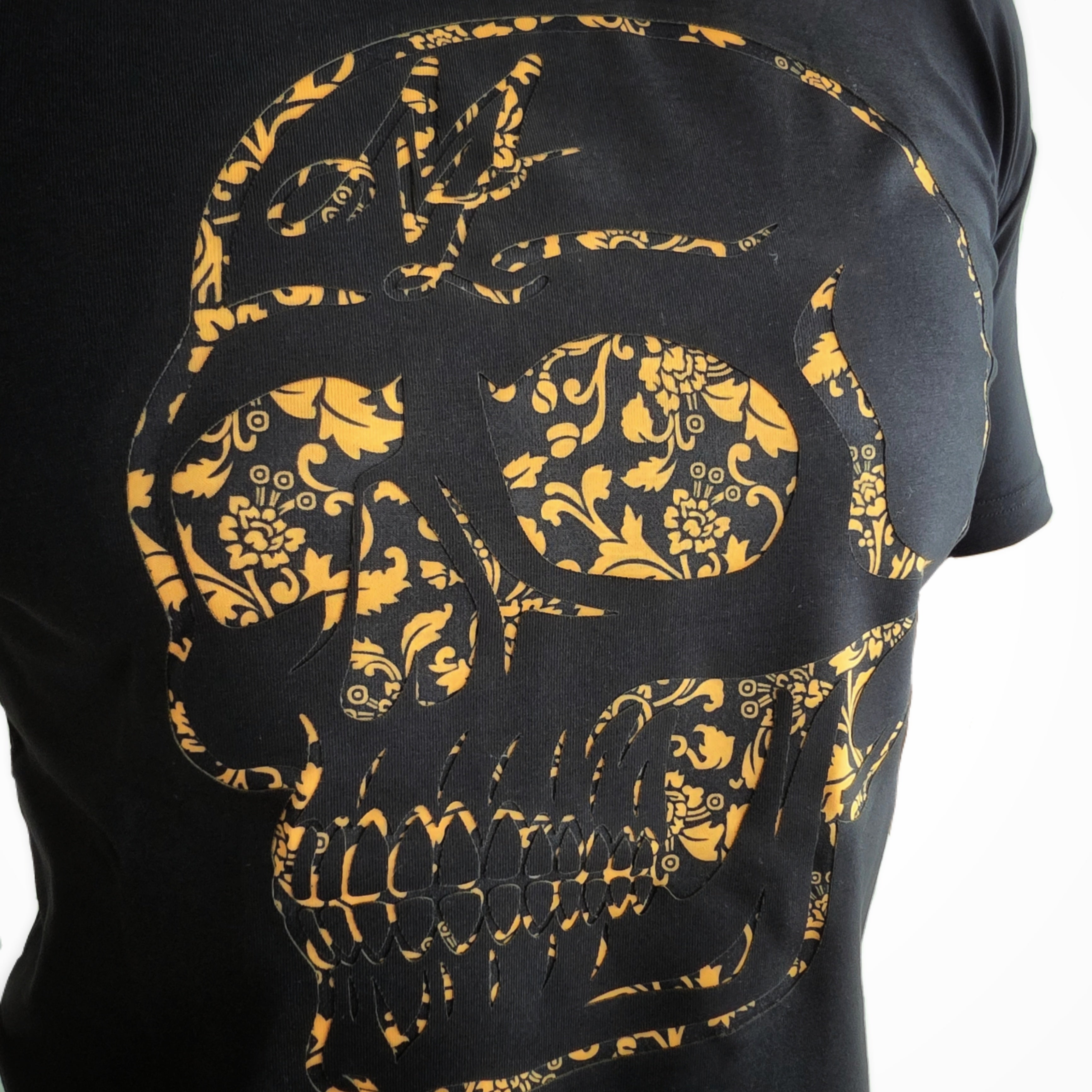 MVL Gold line "Flower skull" تي شيرت