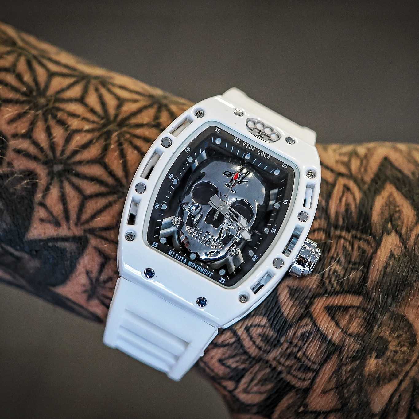 MVL "Skull" Limited Edition Watch - White/Silver