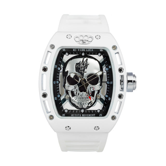 Montre Édition Limitée MVL "Skull" - Blanc/Argent