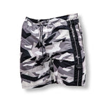 Cargar imagen en el visor de la galería, MVL black &amp; grey camo swimming shorts