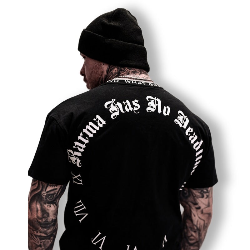 Camiseta extragrande MVL "Karma has no deadline" - negra