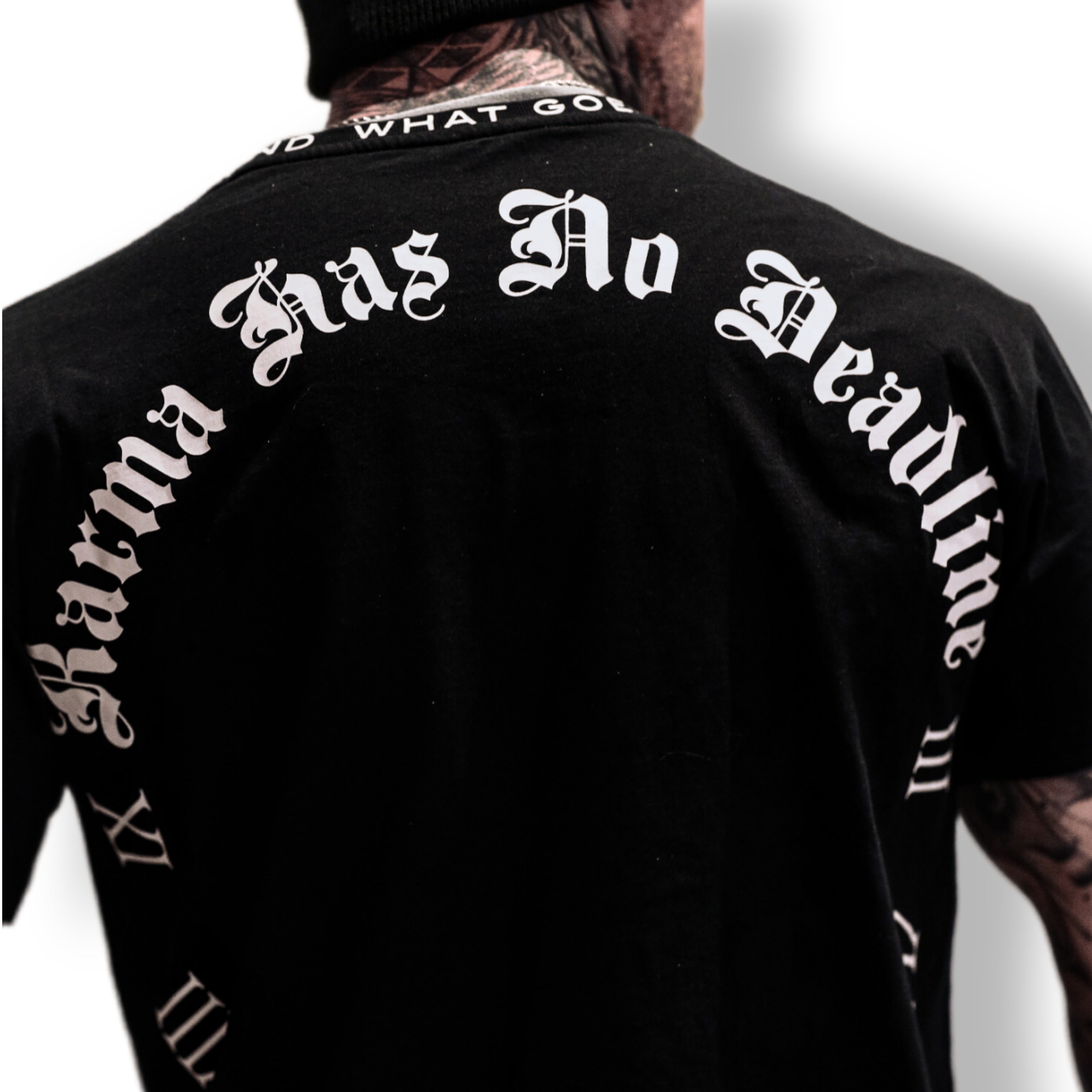 T-shirt oversize MVL "Karma has no date limite" - noir