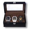 3 x MVL Skull watch with wooden luxury case