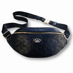 Load image into Gallery viewer, MVL embossed crossbody bag black - gold