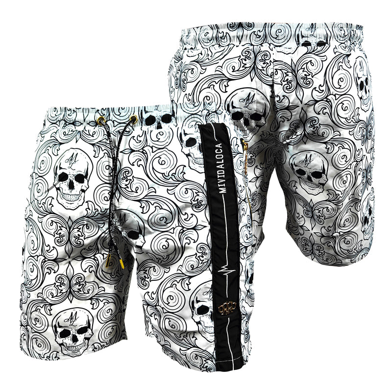 MVL "Skull madness" Swimming shorts -white